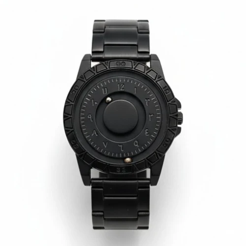 Luxury All-Black Arabic Dial Magnetic Ball Watch