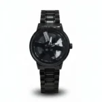Skmei Black Rotating Rim Watch – Stylish Automotive Inspired Timepiece