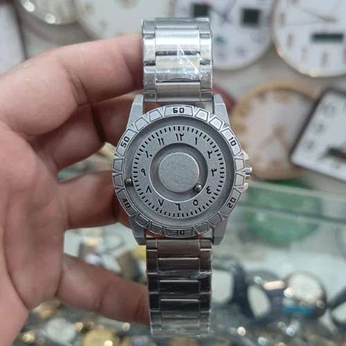 Luxury All-Black Arabic Dial Magnetic Ball Watch - Image 3